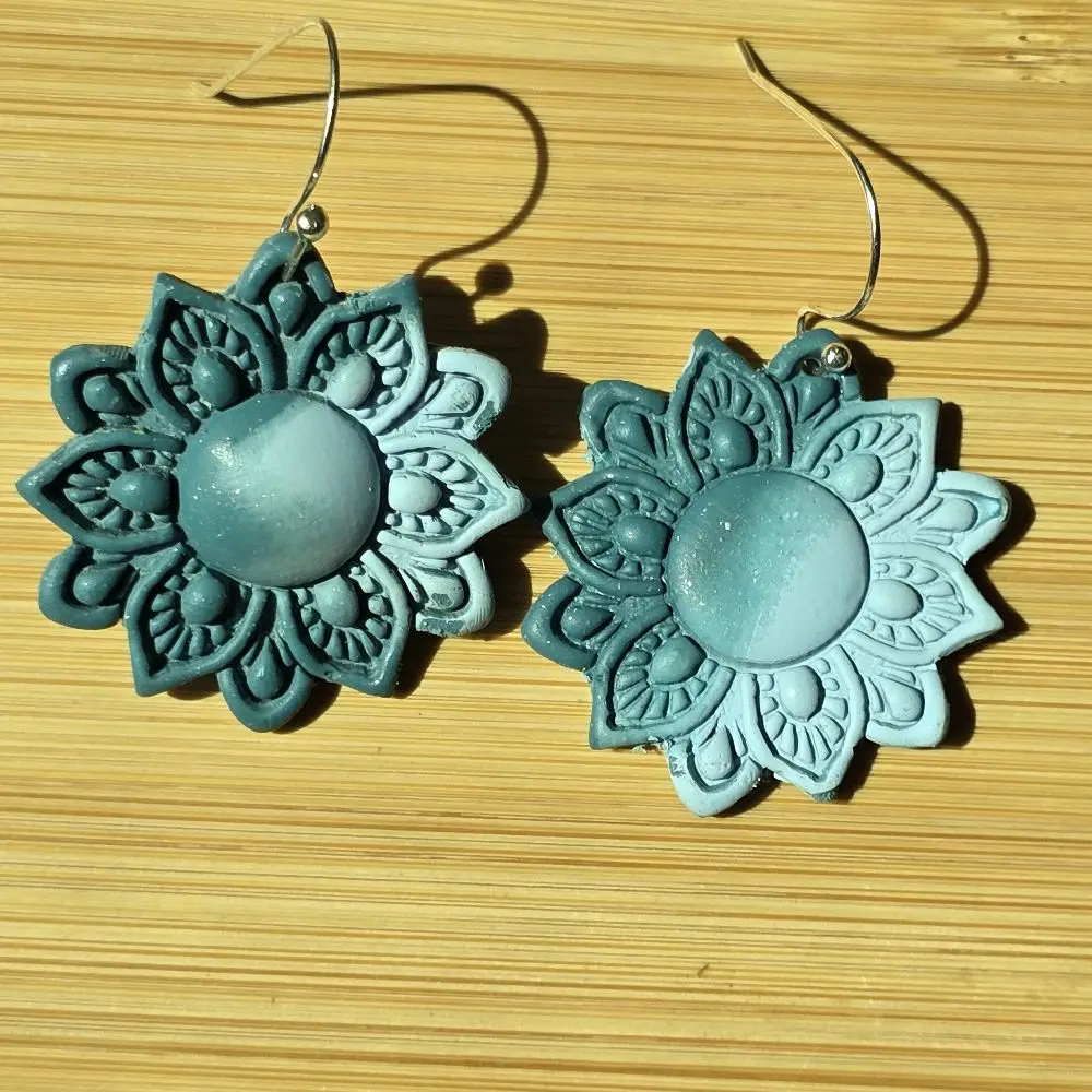 Handmade Clay Mandala Earrings, Boho-Style Jewelry for Custom Selection