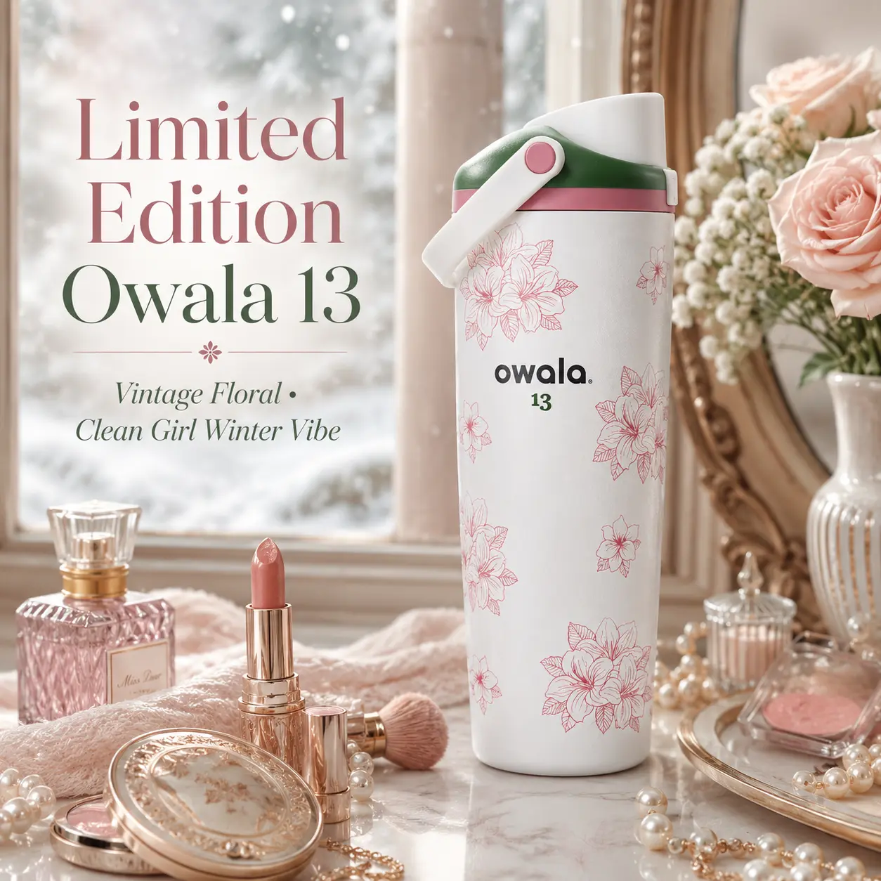 Owala FreeSip Sway Azalea 13 30oz Water Bottle with Straw and Carry Handle