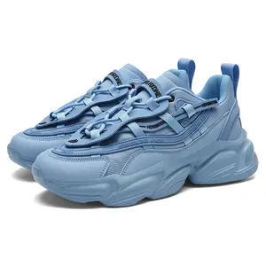 Men's Retro Style Chunky Low-Top Sneakers - Lightweight Mixed-Material Trainers with Letter Design for Gym & Everyday Casual Wear - Breathable Athletic Running Footwear Footwear Athletic Closed Breathable