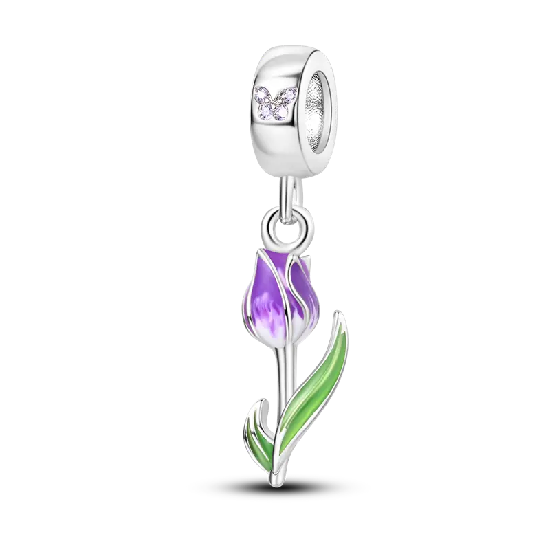 Purple tulip charm