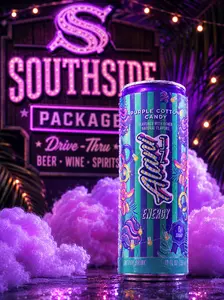**NEW ** Alani Nu Energy Drink Purple Cotton Candy 12 Pack 12oz Cans Zero Sugar 200mg Caffeine Boosting Beverage