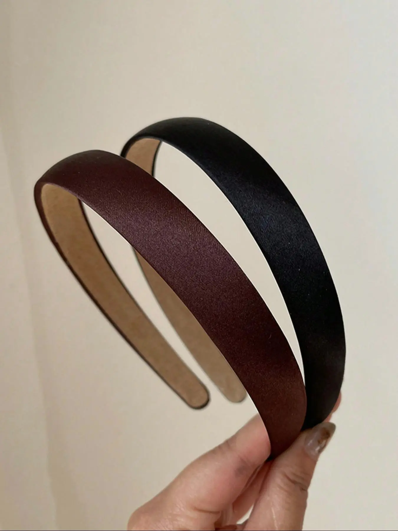 Women's Satin Headbands 2pcs, Chic Solid Color Hair Hoops, Lightweight & Versatile Hair Accessories, Daily Styling & Soft Headband