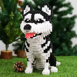 Husky Dog Design Building Blocks Toy, 1255pcs Creative DIY Hand-assembled Toy, Suitable for Teenagers and Adults, Ideal Home and Office Decoration, Building Blocks Set