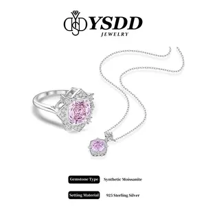 【#531 Valentine's Day Special】New Rose Cut Ring and Necklace Grade 6A High-carbon Stone Jewelry in 925 Sterling Silver