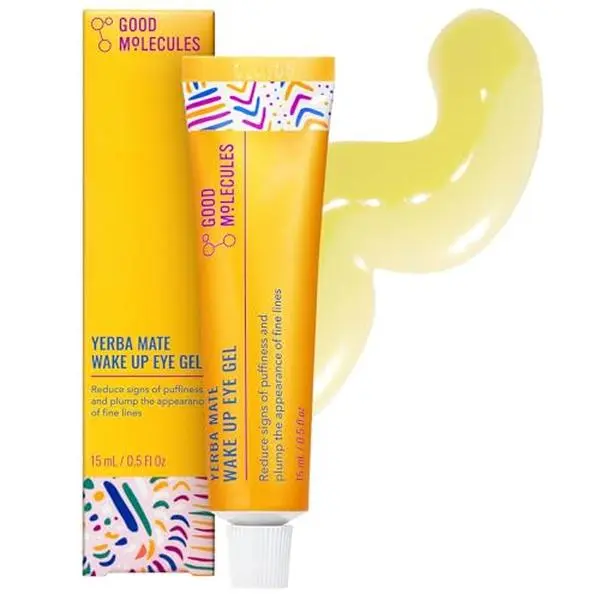 Good Molecules Yerba Mate Wake Up Eye Gel - Hydrating Under Eye Gel Cream with Hyaluronic Acid and Caffeine - Target Dark Circles and Puffiness - Skin Care for Face