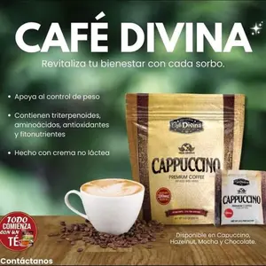 Divina Cappuccino - Premium Coffee with Natural Ingredients for Energy and Well-being - Ideal for Healthy Lifestyle - Non-Dairy Cream