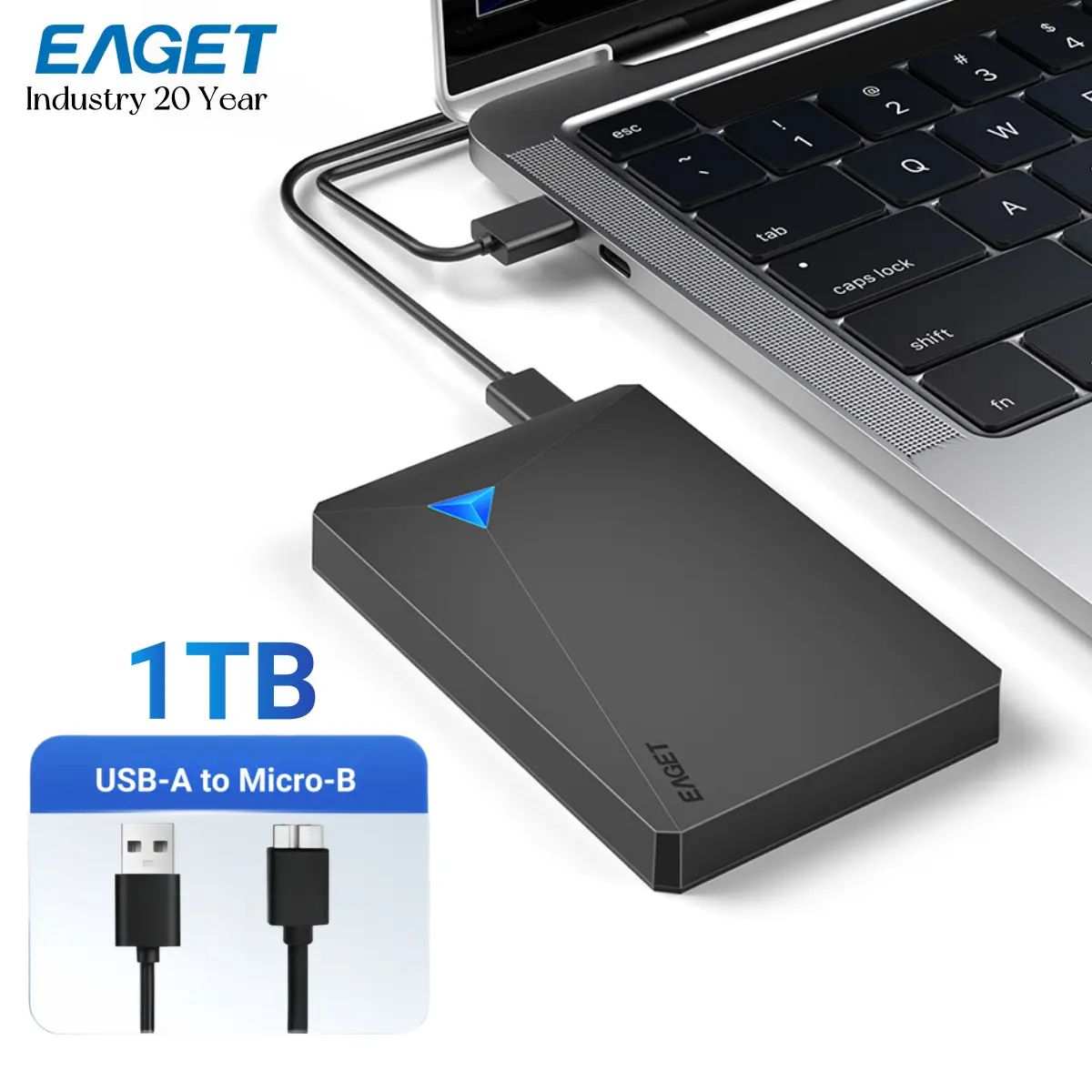 EAGET 500G/1TB USB3.0  Portable External Hard Drive, High Capacity High Speed 150MB/s,Plug And Play USB Storage Devices, Picture Video Backup, File Storage, For Game/File/Photo Album/Video/Music