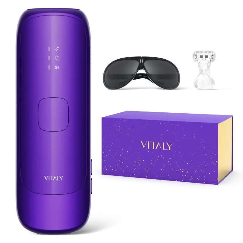 VITALY.SG IPL Laser Hair Removal For Women And Men At Home Hair Removal Device With Ice-Cooling Care Function, Hair Remover For Fast Full Body For Nearly Painless, Corded, Holiday Gifts (Purple)