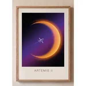 Artemis 2 poster, NASA mission print, deep space wall art1 - (Unframe)