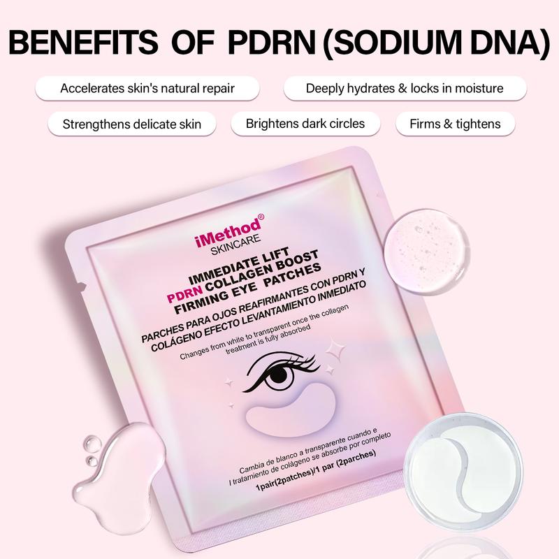 【TIKTOK exclusive】 iMethod Instant Lift Eye Mask - Under Eye Patches, (8+2) Pair PDRN Collagen Boost Eye Mask for Firming, Reducing Fine Lines & Wrinkles, Tightening Eye Patches for Puffy Eyes, Eye Bags, Dark Circles