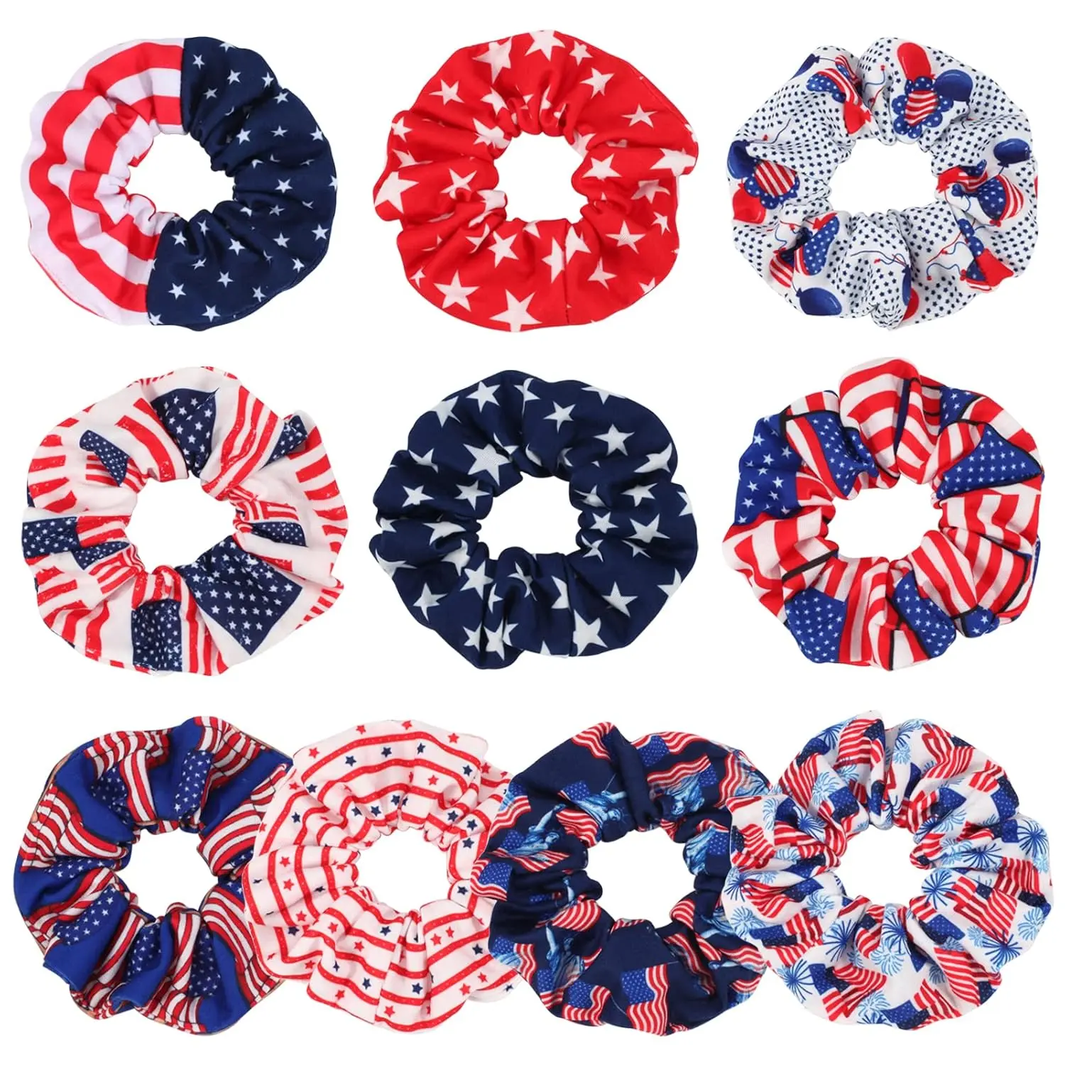 10Pcs 4Th Of July Hair Ties