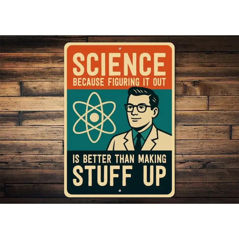 Science Figuring It Out Sign, Science Wall Decor, Funny Science Sign, STEM Office Sign, Science Nerd Gift, Science Quote Sign - Metal Sign
