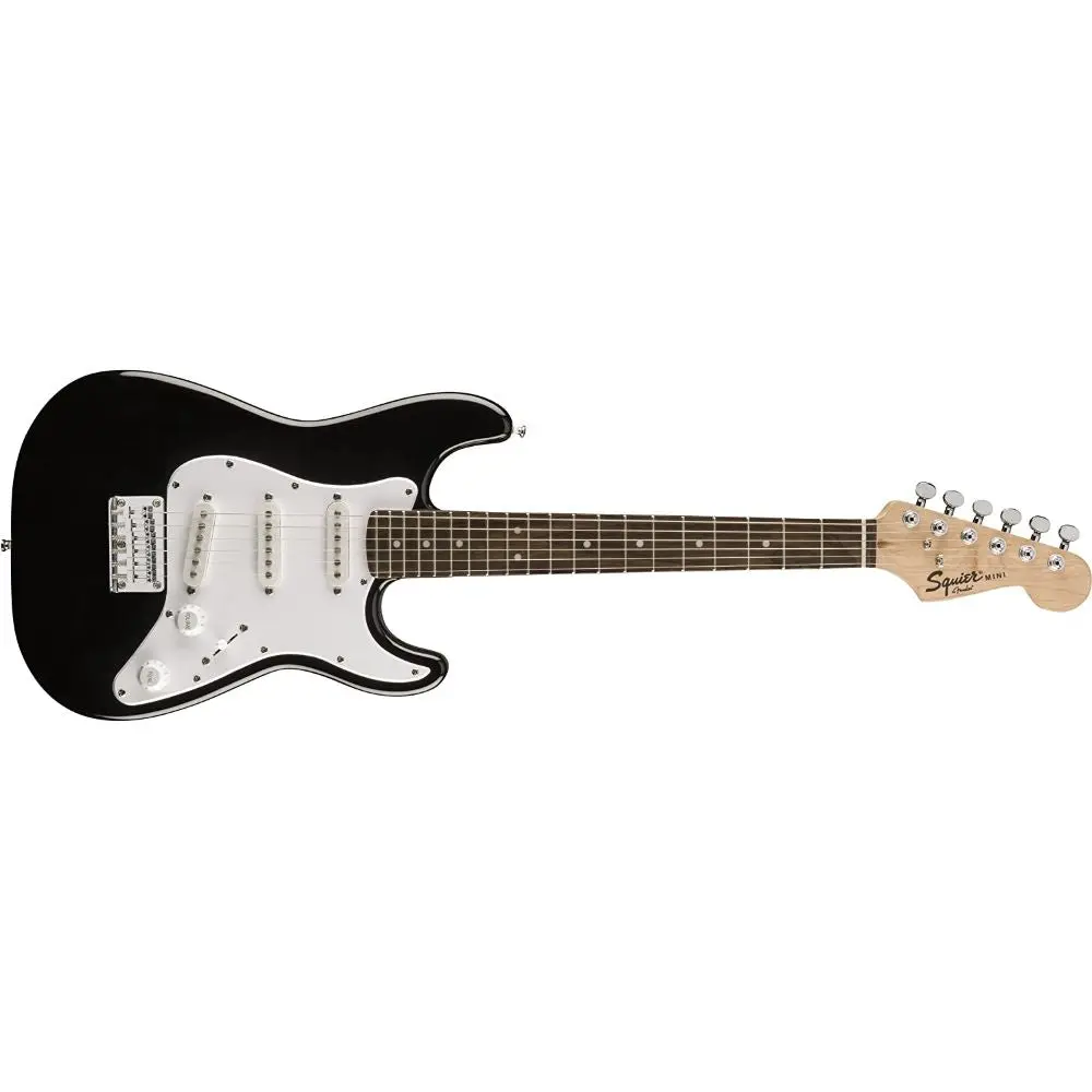 Squier by Fender Mini Stratocaster Beginner Electric Guitar - Indian Laurel Fingerboard - Black