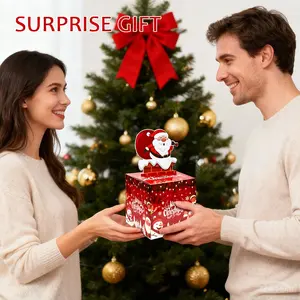 Holiday Money Pull Out Gift Box Christmas Surprise Cash Holder for Friends Family Party Decorations Festive Fun