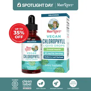 MaryRuth's Vegan Chlorophyll Liquid Drops - Non-Diluted Liquid Chlorophyll - Mulberry Derived Supplement - Non-GMO - Delicious Minty Flavor - 2 Fl Oz