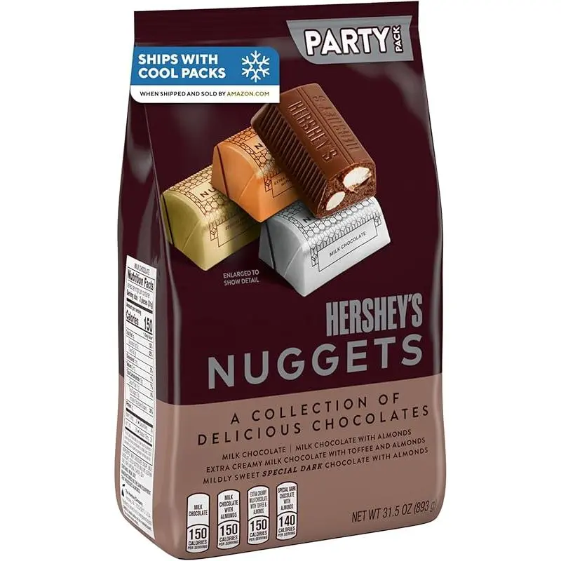 HERSHEY'S NUGGETS Assorted Chocolate Candy Party Pack, Halloween Candy, 31.5 oz