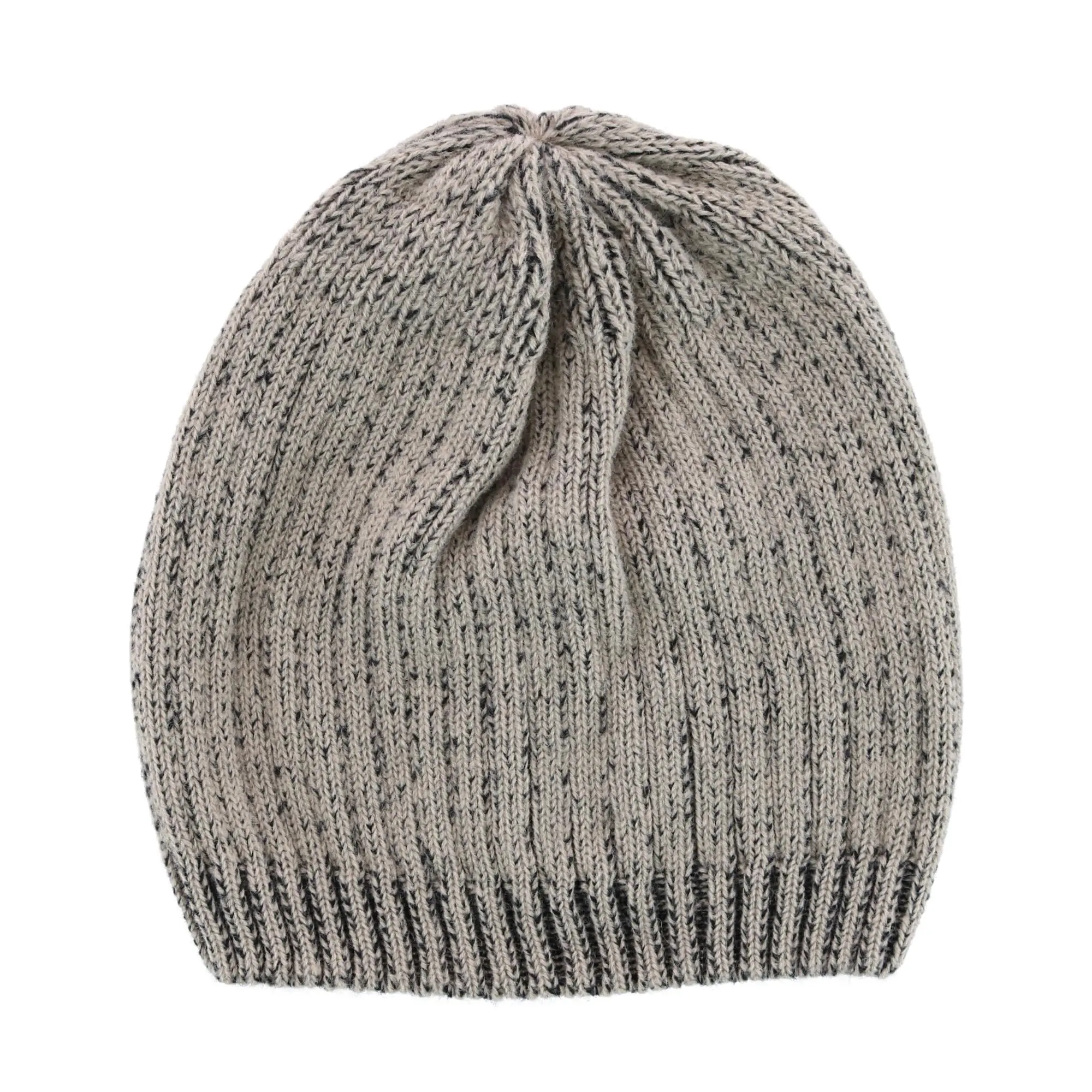 CTM Men's Ribbed Knit Mixed Wool Beanie, Beanies
