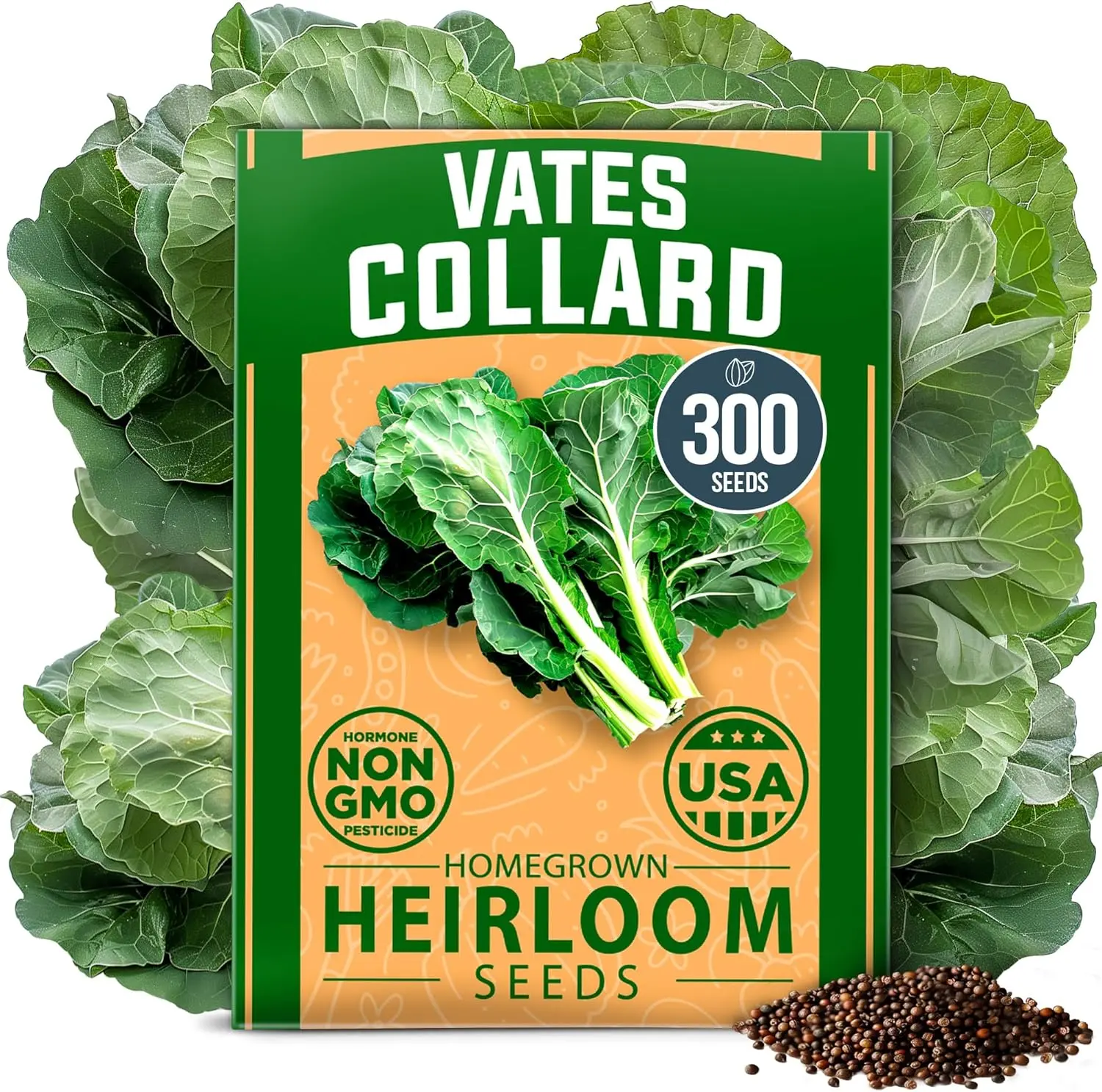 Vates Collard Seeds Pack (Brassica oleracea) – Nutritious Greens, High Germination Heirloom Vegetable Seeds for Any Garden