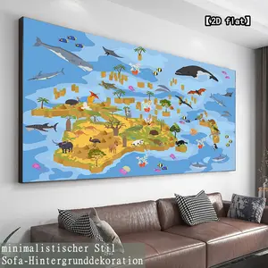 2D fiat biodiversity of tropical islands, frameless design, suitable for bedroom, living room, dining room, corridor, office, gym and other spaces, modern style canvas painting, a rational choice for decoration