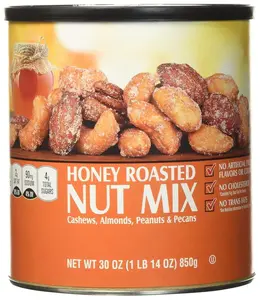 Savanna Orchards Gourmet Honey Roasted Nut Mix 30 Oz Premium Quality Nuts Roasted with Sweet Honey No Trans Fats Cholesterol Free