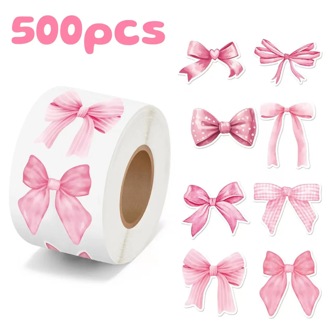 500 Pcs Butterfly Knot Sticker Roll, Self Adhesive Stickers, Sticky Labels, Cute Decorative Sealing Labels, Perfect for Gift Wrapping, Party Favors, Holiday Decoration