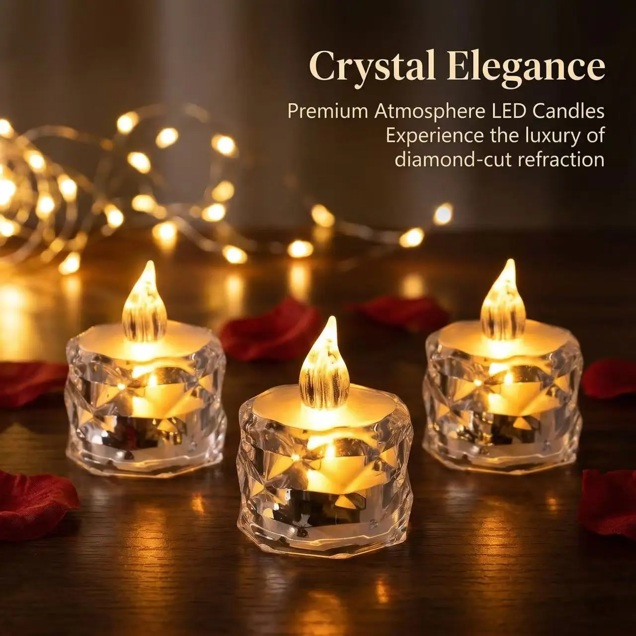 [ Summerwins]24PCS Shimmering Crystal Eternal Glow:summer vibes，Decorative lights, Best Father 's Day  & Graduation 2026 Gift - Sentimental LED Candles for Sisters, Mom, Bestie - Romantic Date & Wedding Anniversary Decor Graduation Birthday Decorations