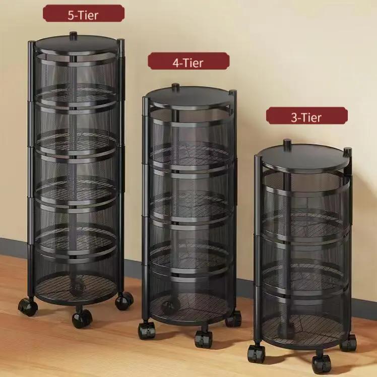 Rotatable multi-layer floor-standing bedroom cart, kitchen storage rack, multifunctional household snack rack, bedside rack Rotatable multi-layer floor-standing bedroom cart, kitchen storage rack, multifunctional household snack rack, bedside rack