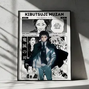 Kibutsuji Muzan Demon Slayer Anime Poster, Manga Wall Artwork Prints, Home Decor Gift