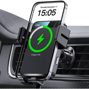 L-CPS001  Wireless Car Charger, Auto-Clamping Car Mount 15W/10W/7.5W Fast Charging Air Vent Car Phone Mount Compatible with iPhone 15/14/13/13 Pro/12 Pro Max/12 pro/12/11/10 Series, Samsung Galaxy Series