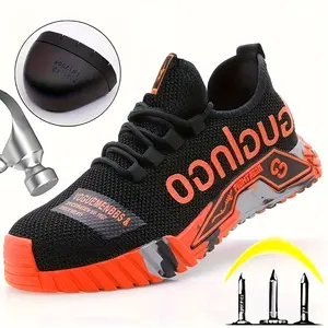 Breathable casual fashion safety shoes with steel toe cap, impact resistance, and puncture protection—work shoes