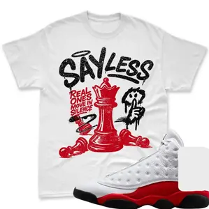 Cherry 13 Unisex Shirt, Cherry 13 Matching Shirt, AJ 13 White and University Red Match Shirt, Design Printed T-Shirt, Unisex Shirt, 100% Cotton, Gift For Sneakerhead