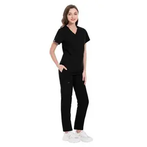 V-Neck Top and Straight Pant Scrub Set for Medical Professionals Comfortable and Stylish Uniform