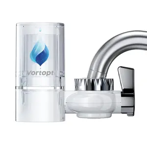 Vortopt Advanced Sink Faucet Filter, NSF Certified Faucet Installation System, 400 Gallon Capacity, Can Reduce 99% Chlorine and Odors, with 1 Water Filter（T1-White）
