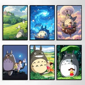 My N-Neighbor T-Totoro Poster Waterproof HD Wall Sticker | Self-Adhesive Decorative Art Poster | Fade-Resistant Scratch-Proof for Long-Term Use | Easy to Apply and Clean | for Home Office Bedroom Living Room Kitchen Decor | Gift Idea