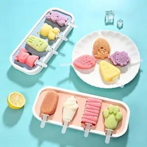 New Hot Silicone Popsicle Mold with Lid Food Grade Ice Cream Mould Reusable DIY Frozen Pops Maker for Kids Summer Kitchen Gadget
