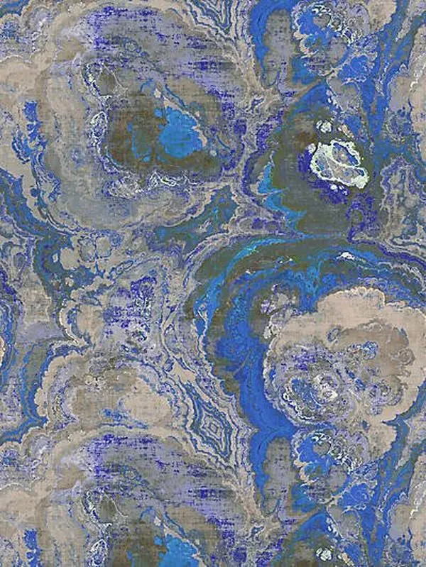 Agate Sodalite Grasscloth Printed Wallpaper