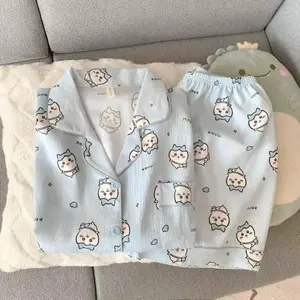 2025 New Cloud Cotton Women's Spwear ort Sve orts Home Clothes Set Sweet Cartoon Print Lightweight Summer Pajamas
