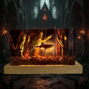 Bloodthirsty Mad Shark Resin Night Light Handmade Mutant Swamp Zombie Shark Resin Lamp 3D Diorama Scene Creativity Desktop Ornament LED Decorative Table Lamp, Bar Coffee Shop Room Desk Decor Unique Gifts for Birthday Christmas Valentine