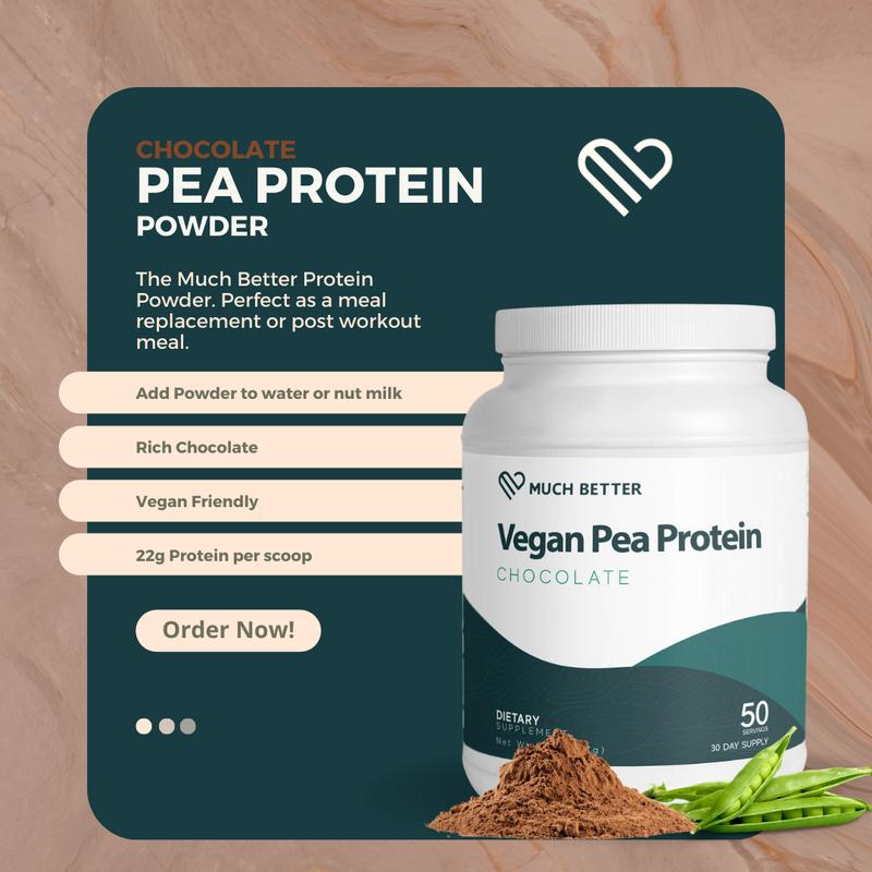 Vegan Pea Protein Powder (Chocolate) Optimum Natural Fitness Muscle Supplement