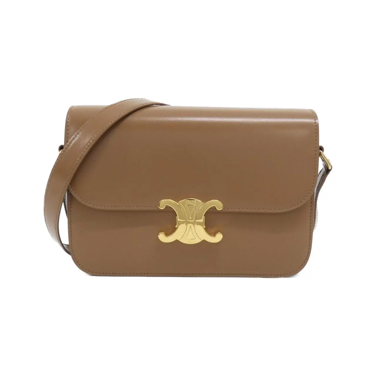 Pre-owned Celine Calfskin Shoulder Bags Classic Triomphe Calf Shoulder Bag