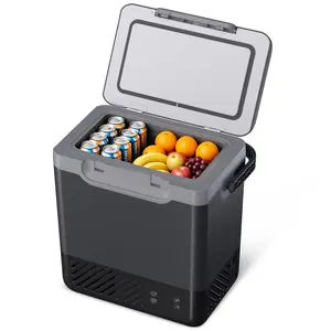 12L Car Refrigerator, 13QT Portable Freezer Compressor Cooler - Fast Cooling to -4°F to 68°F, Perfect for Road Trips, Camping & RV -Compact Fridge Cooler with LCD Display & Built-in Light