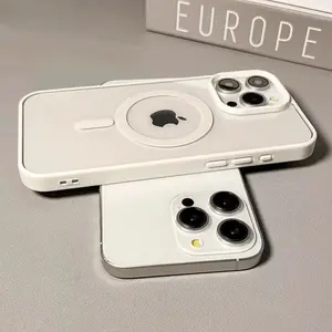 New Pink Transparent Acrylic Case for iPhone 17 16 15 14 13 12 11 Pro Max 16 Plus 17 Air Hard Shockproof Powerful Magnetic MagSafe Cover Protective Smartphone