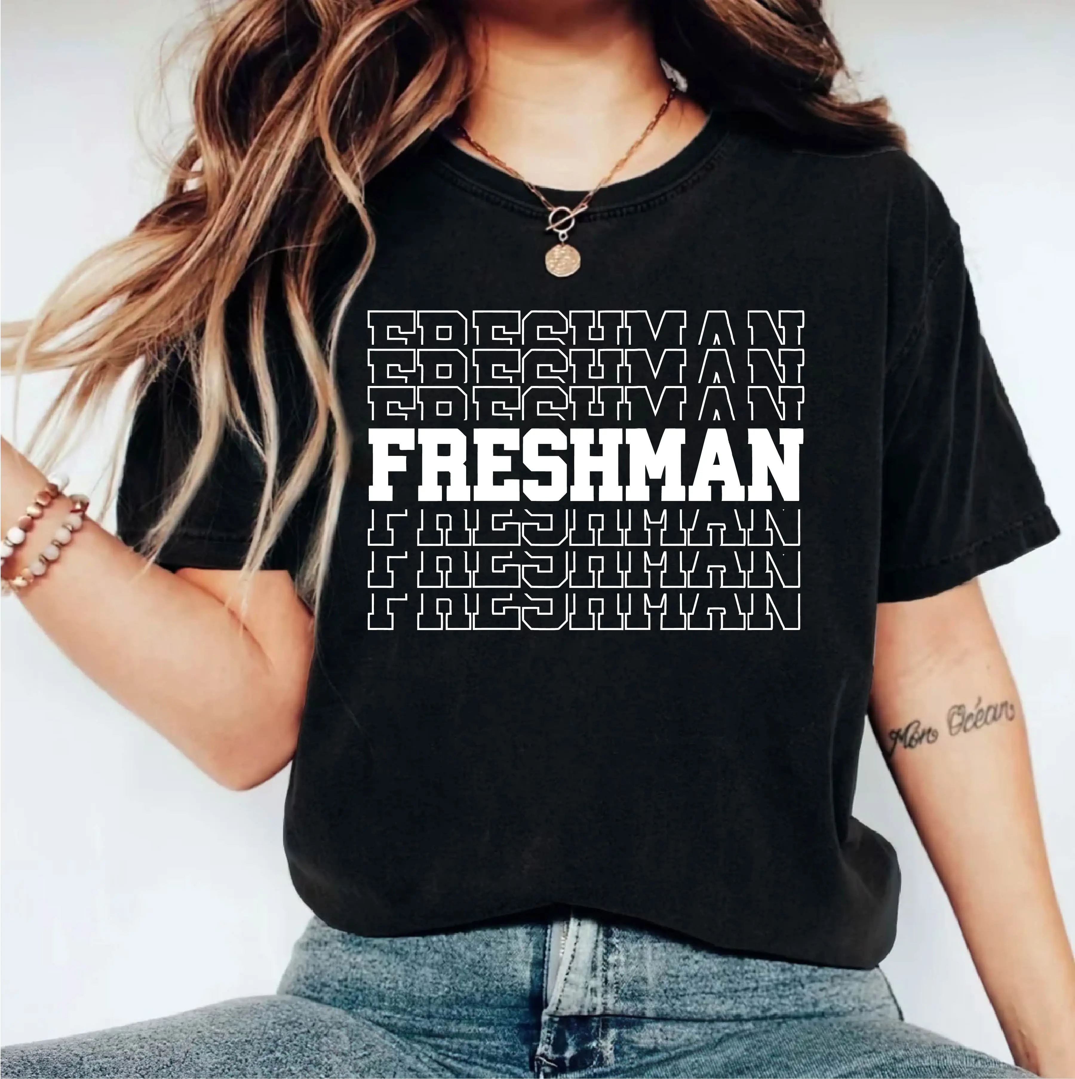Freshman Stacked T-Shirt, High School Shirt, Freshman Class Tee, Graduation Gift Tee, Retro Freshman Shirt, Class Of 2024 Short Sleeve, Senior T-Shirt.