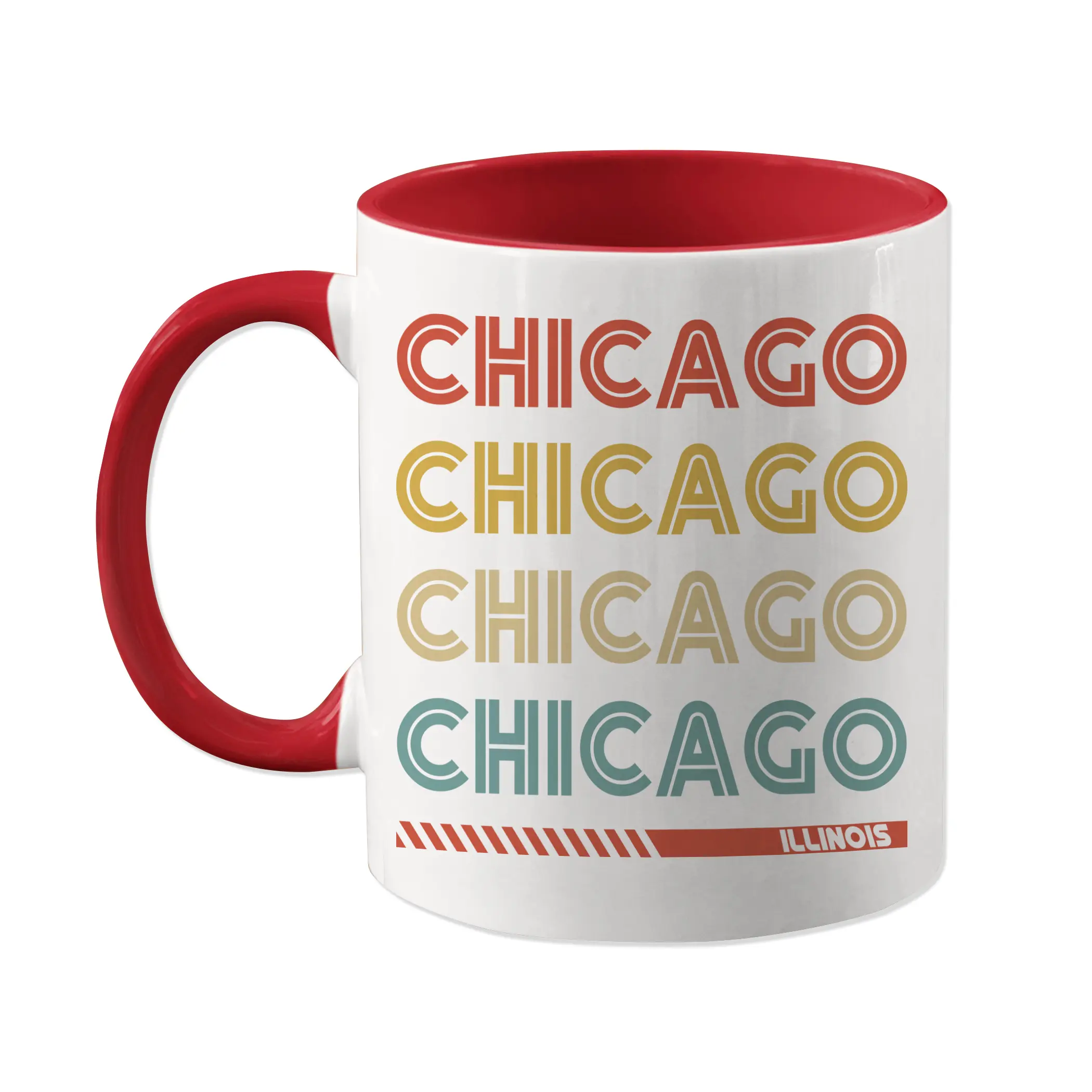 Chicago Mug Gift, Retro Illinois Coffee Cup, Vintage Chicago Illinois Coffee Mug, Chicago Gift, Chicago Stuff, Illinois Stuff, IL, Custom, 11oz cup