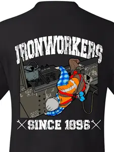 Ironworker T-shirt| Union Ironworker T-shirt| Welding T-shirt| Proud Ironworker T-shirt| Men T-shirt| Construction Shirt| Blue Collar Fashion Printed Men'S T-Shirt| Easy Tailoring Highlights Masculinity| Pure Material| Combination of Calm S