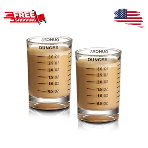 2 Pack Shot Glass Measuring Cup, 3 Ounce Heavy Base