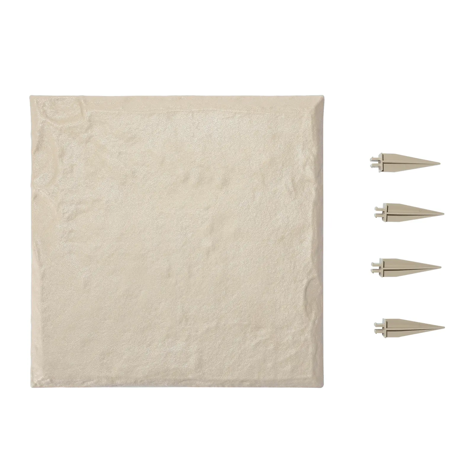 VEVOR 4Pcs 15.5x15.5 in ABS Outdoor Garden Stepping Stones, Crack-Proof Heat-Resistant Pathway Pavers with Stakes, Smooth Beige Aesthetics, Reinforced Ribbed Base, Quick-Easy Installation, Safer Lighter Lawn-Poolside Walkways Enhancer