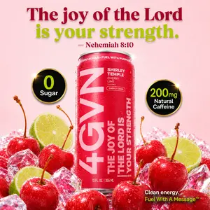 Shirley Temple Fruit-Flavor Fizzy Soda Drink 4GVN Energy Drink | Zero Sugar | 200mg Caffeine