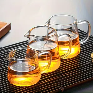 1 piece handmade glass teapot with handle - heat-resistant transparent teapot, brewing master cup, coffee kettle, household dining and coffee shop drinking utensils