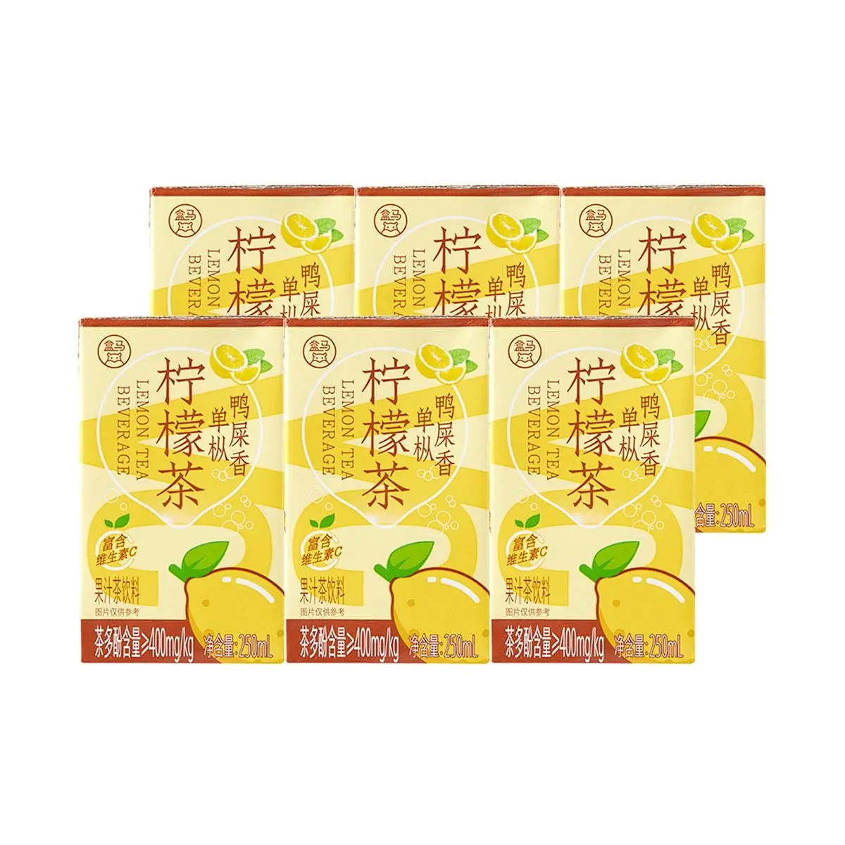FRESHIPPO Dancong Duck Shit Lemon Tea, Low Sugar, 250ml x 6 Boxes, Refreshing Summer Drink